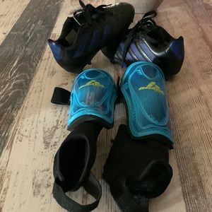 Boys/girls soccer cleats & shin guards.